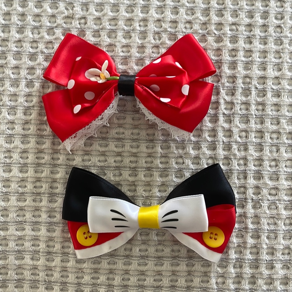 Mickey and Minnie hair bows